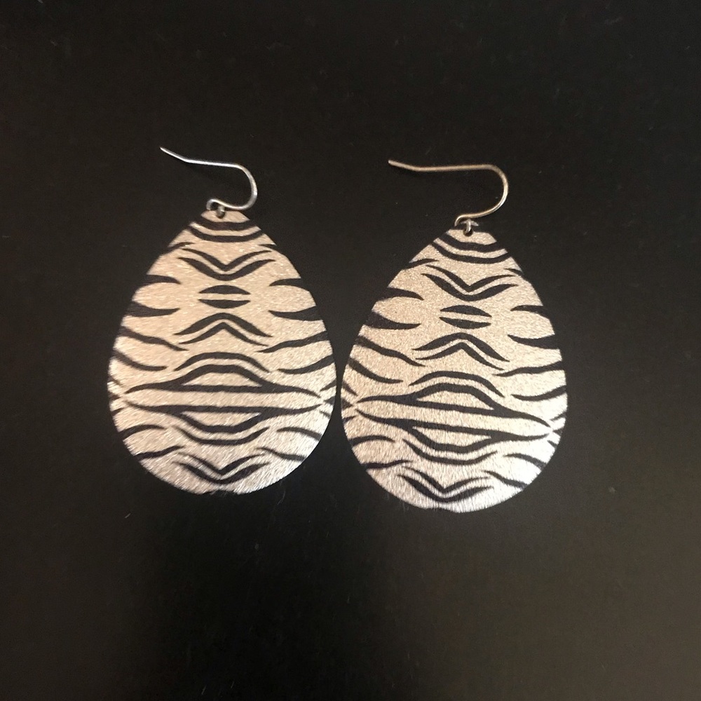 Zebra print earrings